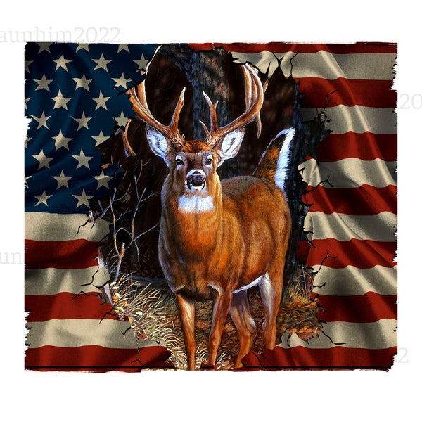 Deer Hunting USA Flag PNG, Deer Hunt Flag Png, Deer and Flag Png, Patriotic Png, Deer Hunting Png, Patriotic Png