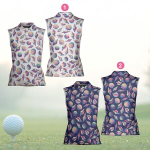 Seashells Summer Golf Polo Shirt, Summer Ocean Beach Men Women Sleeveless Polo, Ocean Lover Golfer Polo, Golf Team Summer Beach Polo Shirt