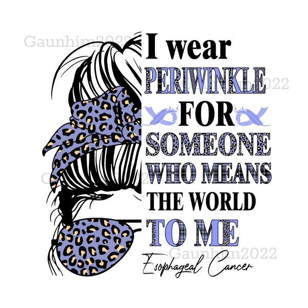 Esophageal cancer messy bun PNG, Esophageal cancer Awareness PNG, Periwinkle RibbonPNG