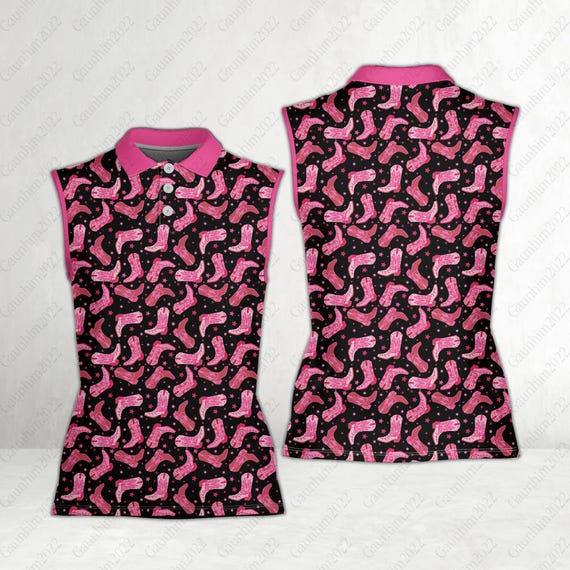 靴 Polo country ladies western short 24cm Western Cowgirl Golf Polo Shirt, Pink Cowboy Boots Women
