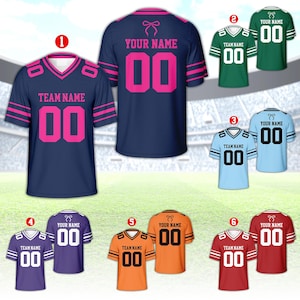 Personalized Football Jersey, Custom Name Number V-neck Short Sleeve Jersey, Unisex Football Jersey, Football Team Uniforms, Football Fan
