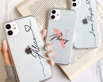 Clear Custom  Phone case -  Personalised Name Case Cover for iPhone 15 14 13 12 11 Pro Max 8 7 Plus XR SE