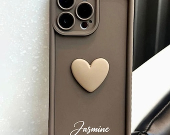 Cute Custom  Phone case -  3D love Heart Personalised Name Case Cover for iPhone 15 14 13 12 11 Pro Max 8 7 Plus XR SE