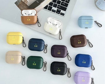 Leather Personalized Airpods Pro Case, Airpods Pro 2 Case,Custom Airpods 3 Case,Endraved Airpods Pro Case,Monogram Airpods Pro Case