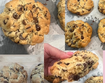 NY Style Chocolate Chip Cookie Recipe | Gourmet Big Cookie | Lavin Bakery Cookie Recipes | Dessert Recipes | Homemade Cookie Recipe |