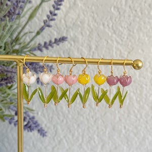 Handmade Resin Tulip Earrings | Pink | White | Purple | Yellow | Earrings | Elegant | Wedding | Bridal Jewelry | Gift For Her