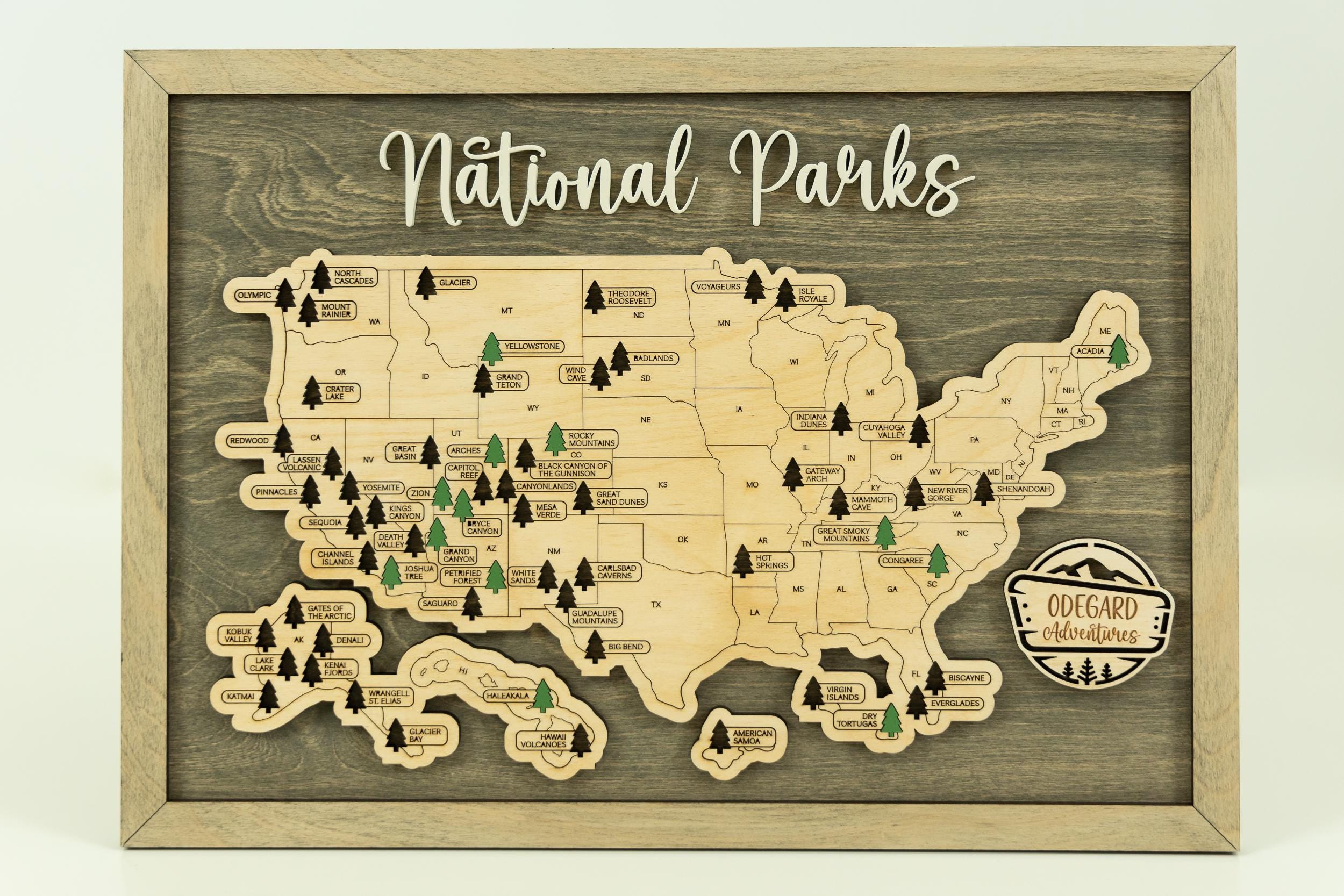 National Park Map | Travel Map | United States Map - Etsy