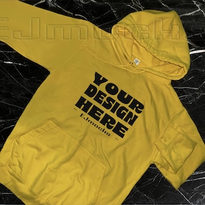 AWDIS College Hoodie Mockup, JH001 Unisex College Hoodie Mockup, Sun Yellow Awdis College Hoodie Template, Digital Download