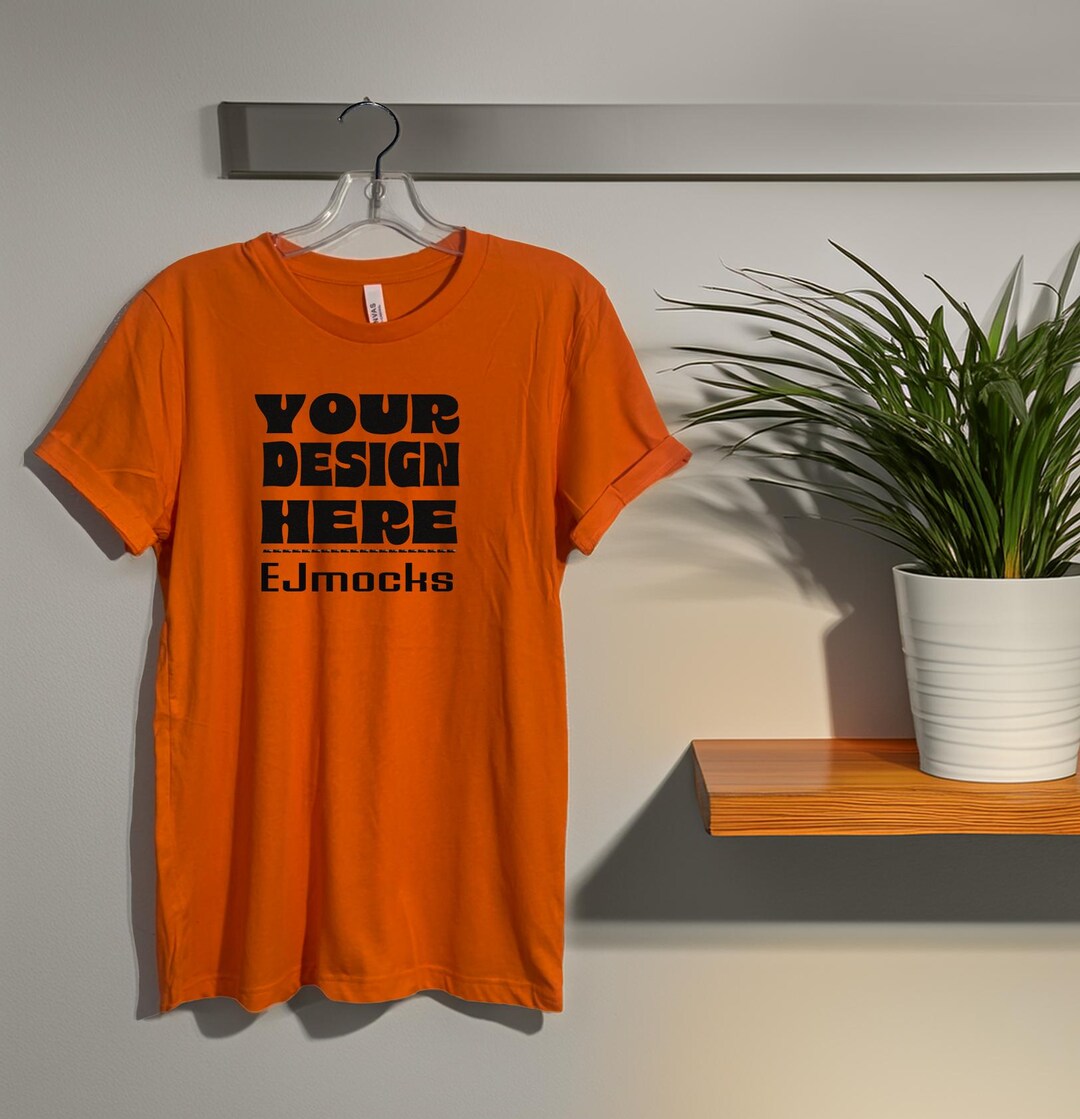 Bella Canvas 3001 Orange T-shirt Mockup, BC 3001 Orange T-shirt Mockup ...