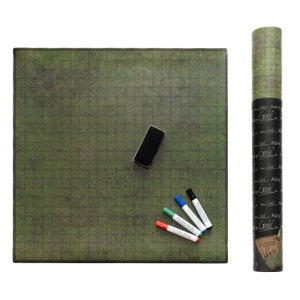 Dry wipe DnD Tabletop RPG 1 inch battlemat, magnetic, durable - Grasslands Map