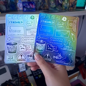 Inko's World Sticker Sheets Series 1 | webcore holographic sticker sheet, 10x12cm