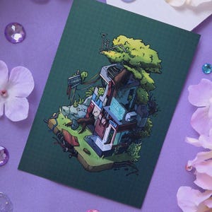 À l'épreuve du temps | Impression d'art A6 mat isométrique