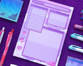 Iridescent Skies A5 Planner Pad | Daily/Weekly aesthetic desk planner