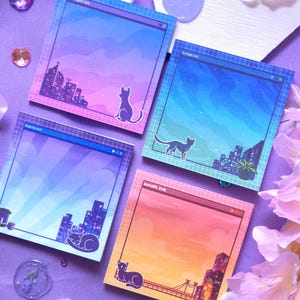 Cyberpunk Stadtansicht Sticky Notes | 50 seitige Haftnotizen