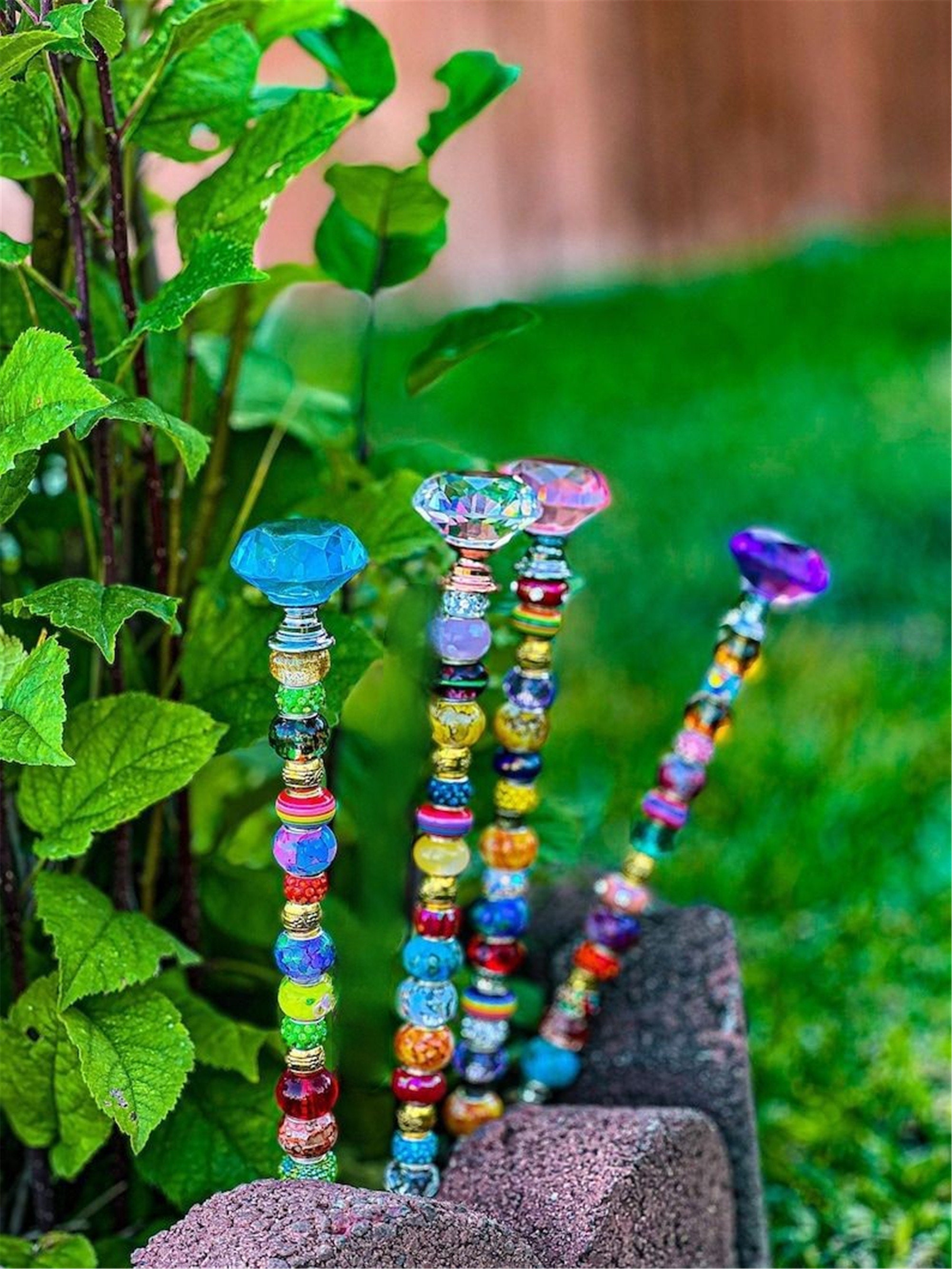 Sun Catcher Garden Stakes Fairy Garden Stakes Glass Jeweled Etsy UK