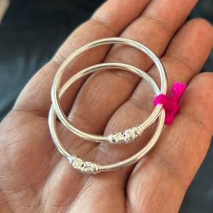 Silver Baby Anklet, Silver Bracelet Birthday Baby Gift, Baby protection bangle, Silver Traditional Nazariya, Baby Kade Silver Beads