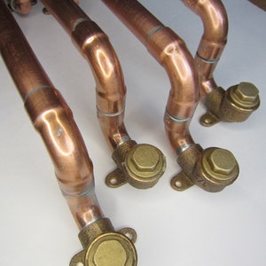 Copper Handles Pair Door Furniture Knobs Heavy Duty