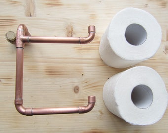 Toilet Paper Roll Holder Copper Double for Two Rolls Heavy Duty