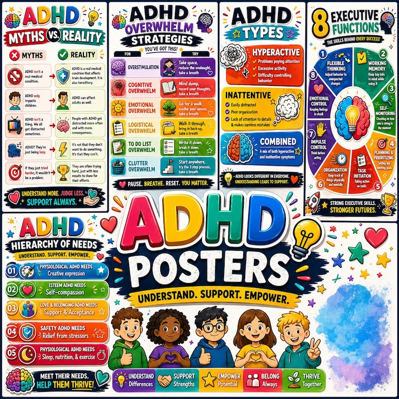 ADHD Affirmation Poster Printable | Neurodivergent Wall Art, ADHD Adult ...