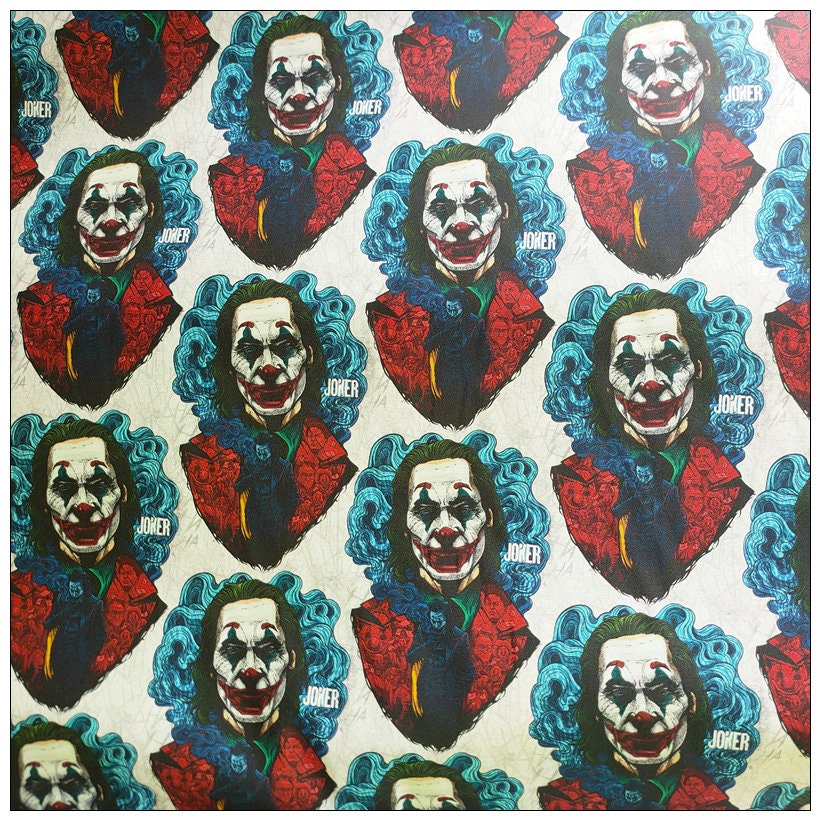 Joker Fabric Villain Fabric Halloween Fabric 100 Cotton Etsy