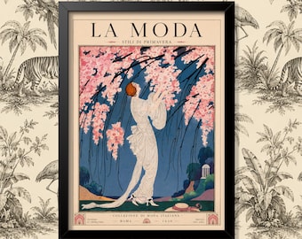 Vintage Wall Art Poster Fashion Magazine Cherry Blossoms 1919 print  Home Decor