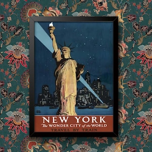 Vintage New York Reiseplakat: Freiheitsstatue Kunstdruck