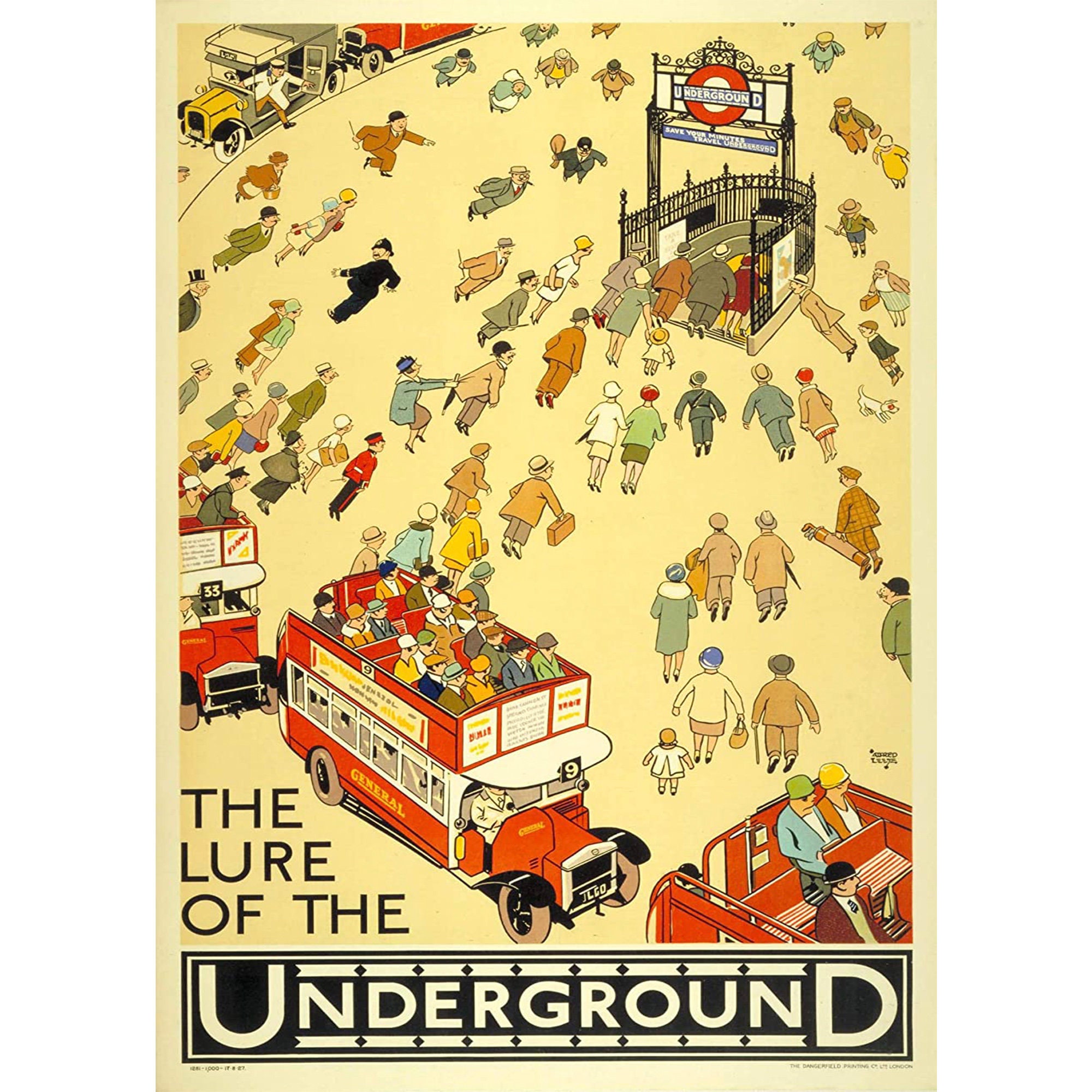 Vintage Lure of the Underground Wall Art London Travel Railway Poster A4  and A3 Size Sign Print Framed or Unframed -  Canada
