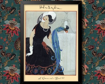 Beautiful Vintage Vogue Art Deco Mirror, Peacock Mirror, Picture