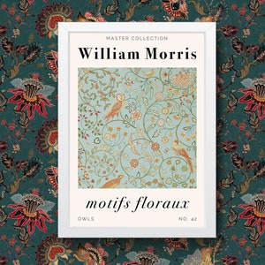 William Morris Owls No 42 Old Master collection Painting Art Print Framed Poster Wall Decor A4 and A3 size Framed or Unframed