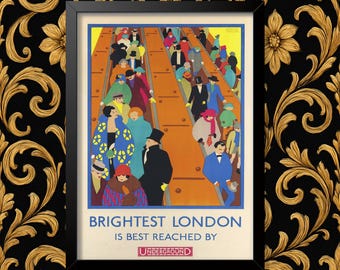 Vintage London Underground Poster Kunstdruck – 40 X 30 Cm, Druck Auf 300g Satinpapier