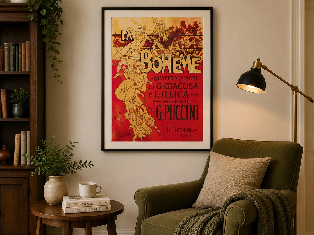 Italian Opera Poster La Bohème Art Print, Puccini Opera Poster, Vintage Theatre Wall Art ...
