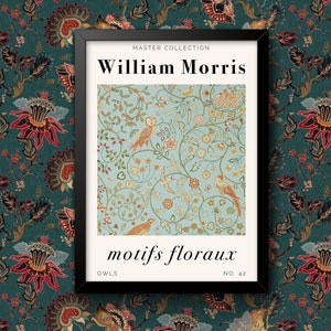 William Morris Owls No 42 Old Master collection Painting Art Print Framed Poster Wall Decor A4 and A3 size Framed or Unframed