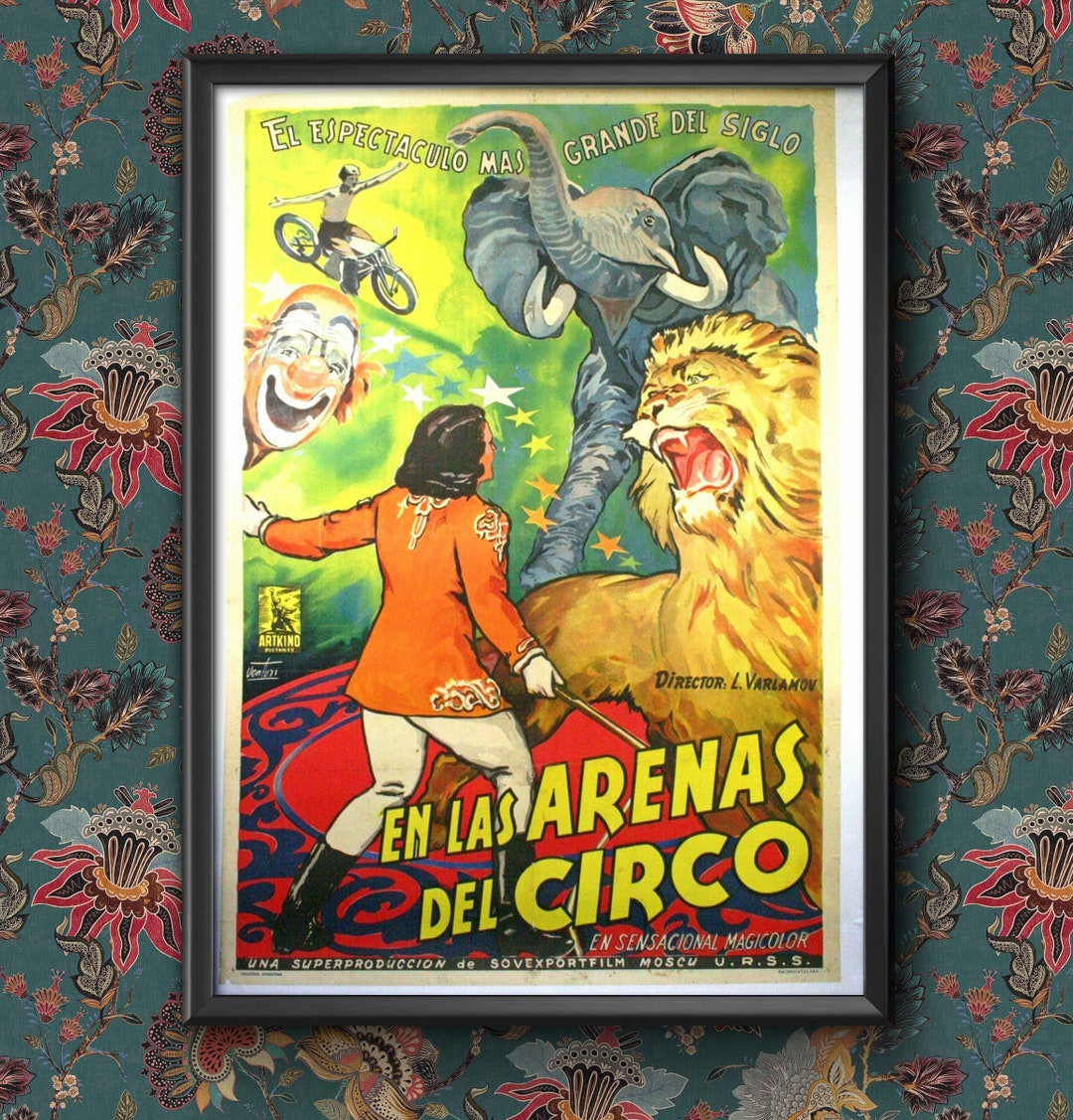 Vintage Spanish Circus Advertisement Animals Wall Art Poster A5 to A1 ...