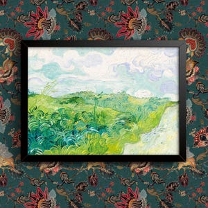 Vincent Van Gogh Green Wheat Fields Auvers 1890 old master reproduction painting Framed Poster Wall Decor Various sizes Framed or Unframed