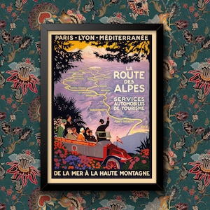 La Route Des Alpes French France Railway British Travel Poster Wall Art Railway  print Framed or Unframed