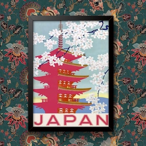 Japan Railway British Travel Poster Wall Art Railway A4 and A3 size print Framed or Unframed