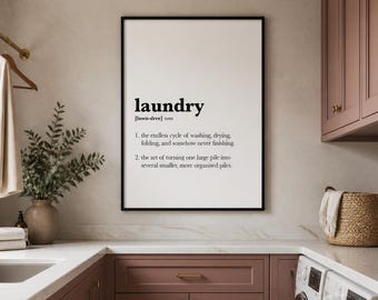 Laundry Definition Print, Funny Room Wall Art, Minimalist Poster, Utility Décor, House warming Gift