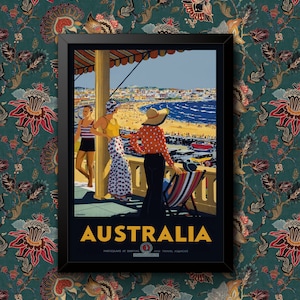 Australia Railway British Travel Poster Wall Art Railway A4 and A3 size print Framed or Unframed