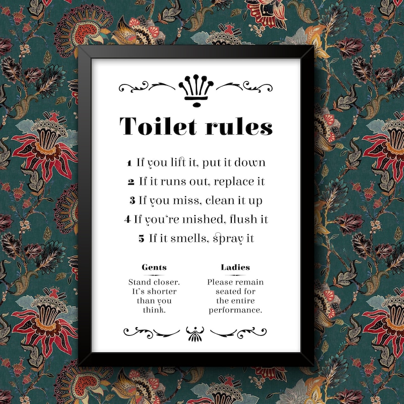 Toilet Etiquette Poster - Etsy