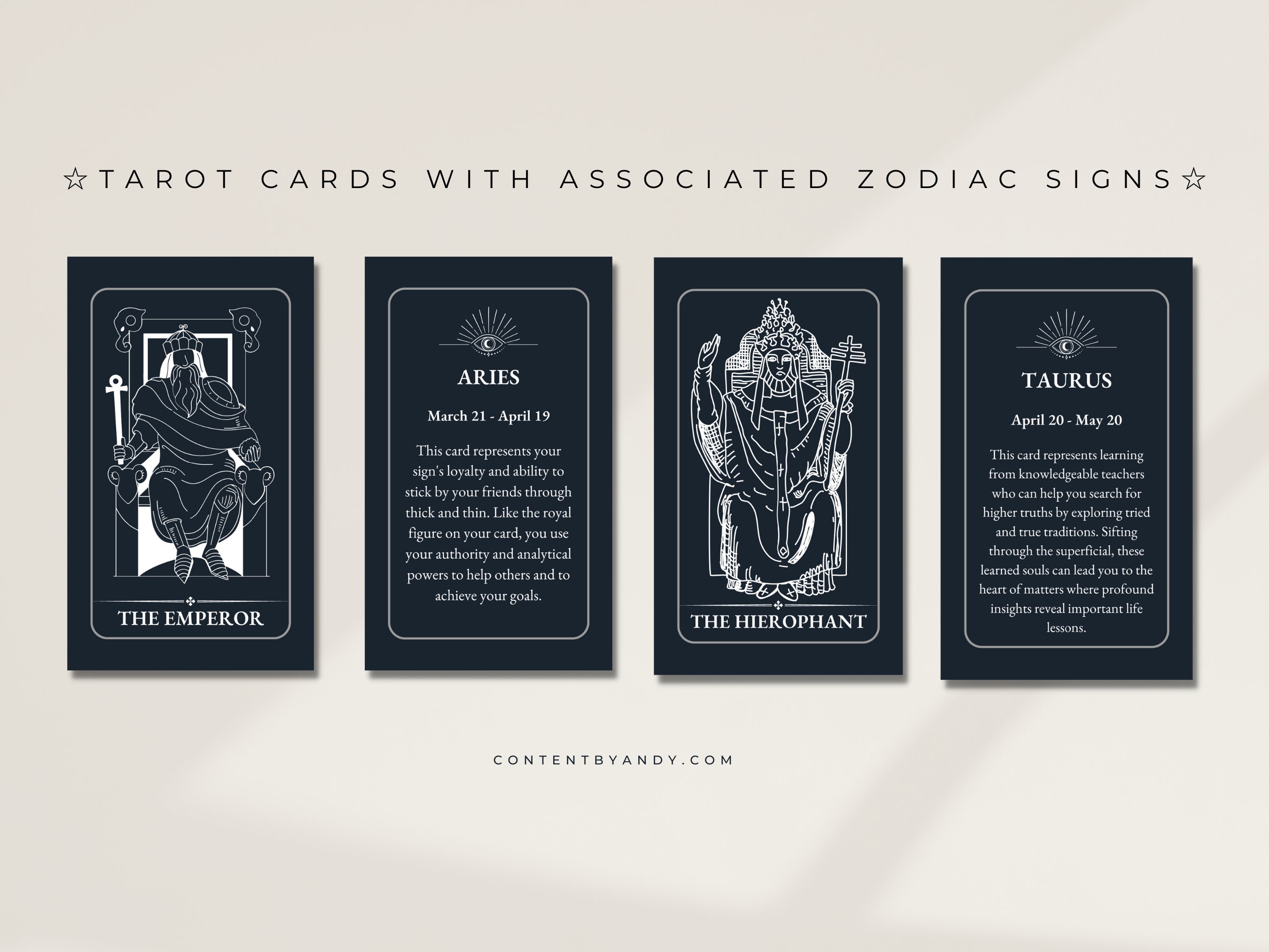 Printable Tarot Cards With Their Associated Zodiac Signs Digital Zodiac