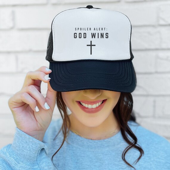 Spoiler Alert God Wins Trucker Caps Spoiler Alert God Wins Trucker Caps