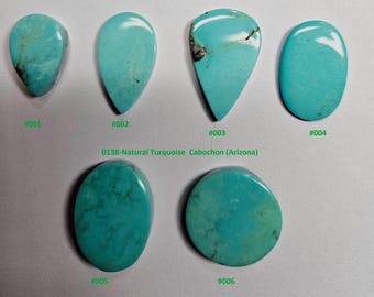 Certificado de cabujón de turquesa natural, auténtica piedra de turquesa azul para la fabricación de joyas.