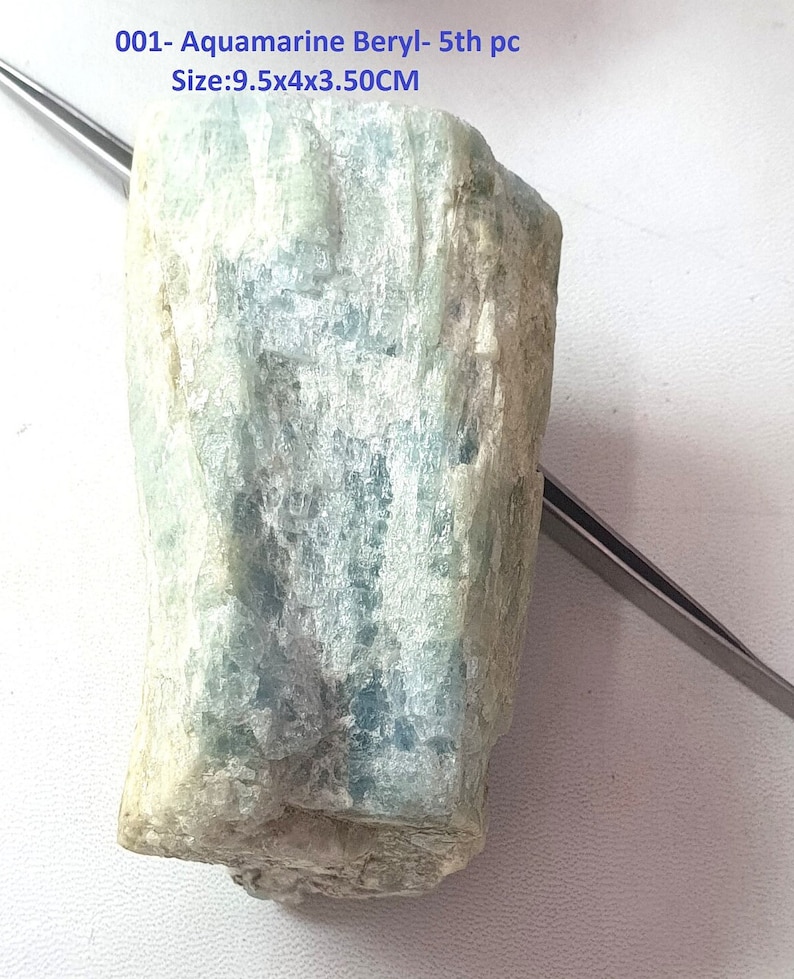 Natural Aquamarine Beryl Rough, Collector Crystal, Large Mineral ...