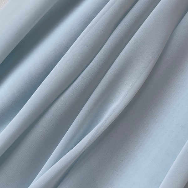 Chiffon Georgette hellblau Meterware, weicher Fall, 145 cm Breite l Bridal Fabric l Stretch l Bekleidung l Brautkleid Stoff