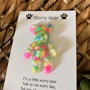 Worry Bear, bear hug. Perfect companion for anyone feeling a bit anxious sad or just wanting a bit of comfort.