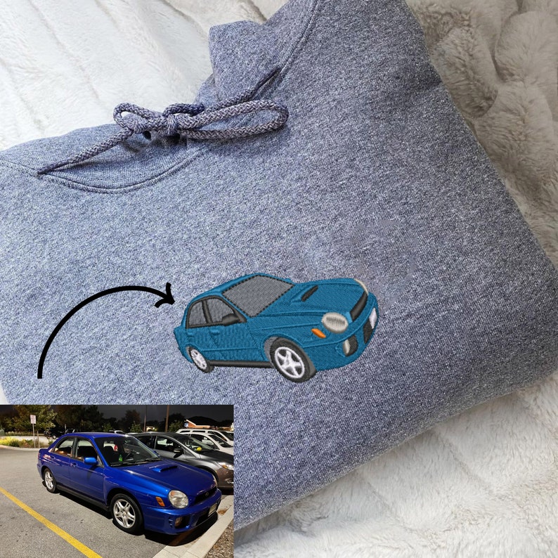 Custom Car Embroidered Hoodie Embroidered Car Sweater Etsy