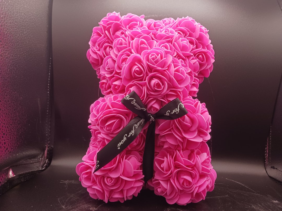 Collectible Pink Rose Flower Bear Etsy