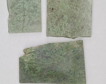 California Spotted Happy camp Jade lapidary slabs-- Lot of 3