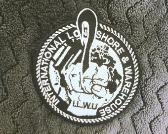 Embroidered Longshoreman patch high quality ILWU hook and fist design