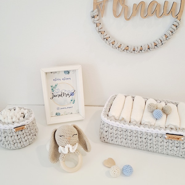 Cestas organizadoras Bebe     / Diferentes tamaños / Hecho a mano / Baby Shower / Cesta para pañales y utensilios higiene  bebés